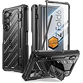 SUPCASE for Samsung Galaxy Z Fold 6 Case with S Pen Holder (UB Pro) [Built-in Screen Protector & Kickstand] [Military-Grade Protection] Heavy Duty Rugged Phone Case 360° Full Shockproof Cover, Black