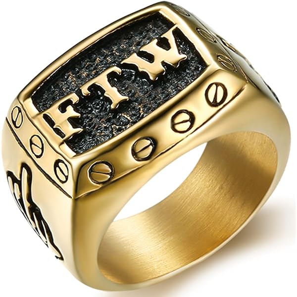 Men's 316L Stainless Steel Number 13 Biker Ring – Lucky Numeral, Black & Silver Polish (EC4Shop)