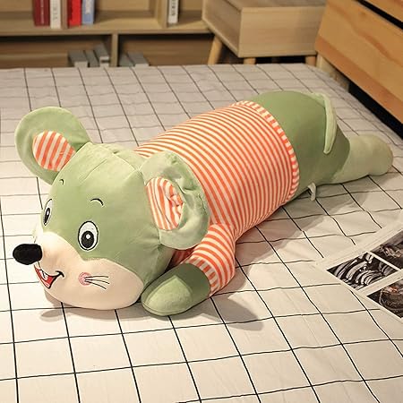 Amazon Co Jp 縫い包み ネズミ 人形 ふわふわ キャラクター 可愛い 鼠 抱き枕 やわらか すやすや寝る 癒し 子供 彼女 ギフト 車用 ソファー用 添い寝 インテリア ロングぬいぐるみボディピロー おもちゃ