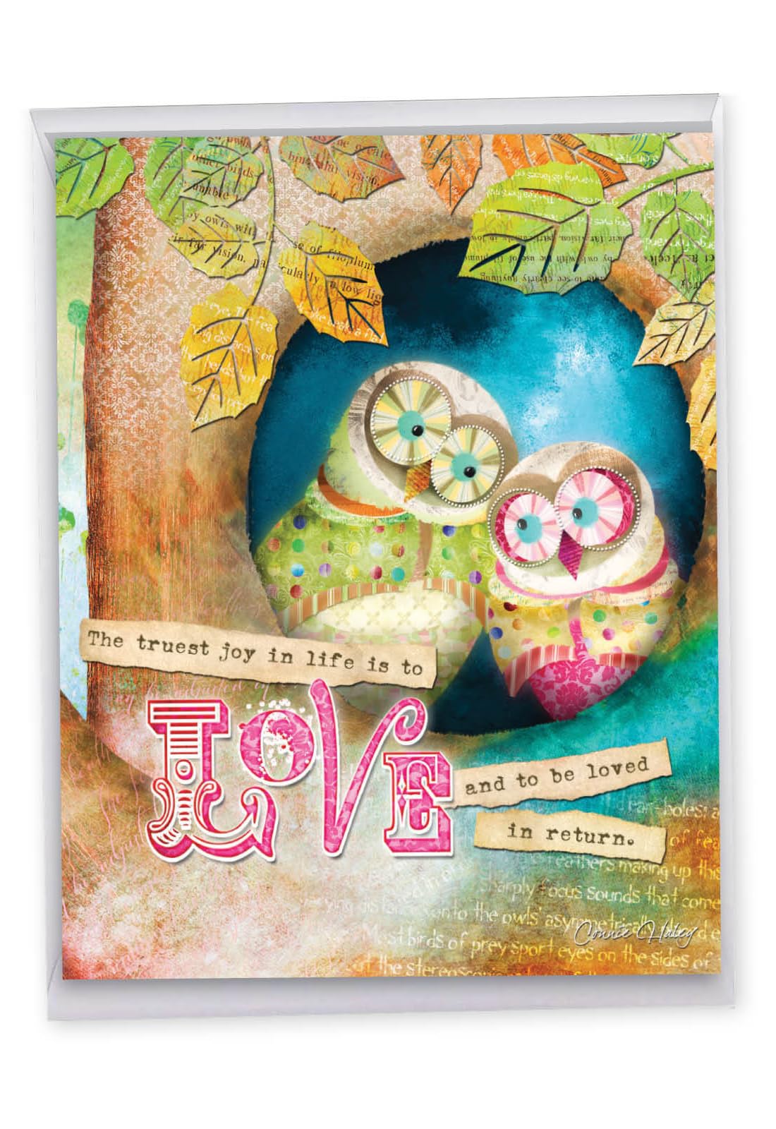 The Best Card Company - Jumbo Wedding Congratulations Card 8.5 x 11 Inch with Envelope (1 Pack) Thank You Congats, Good Luck Forest Friends J2952CWDG