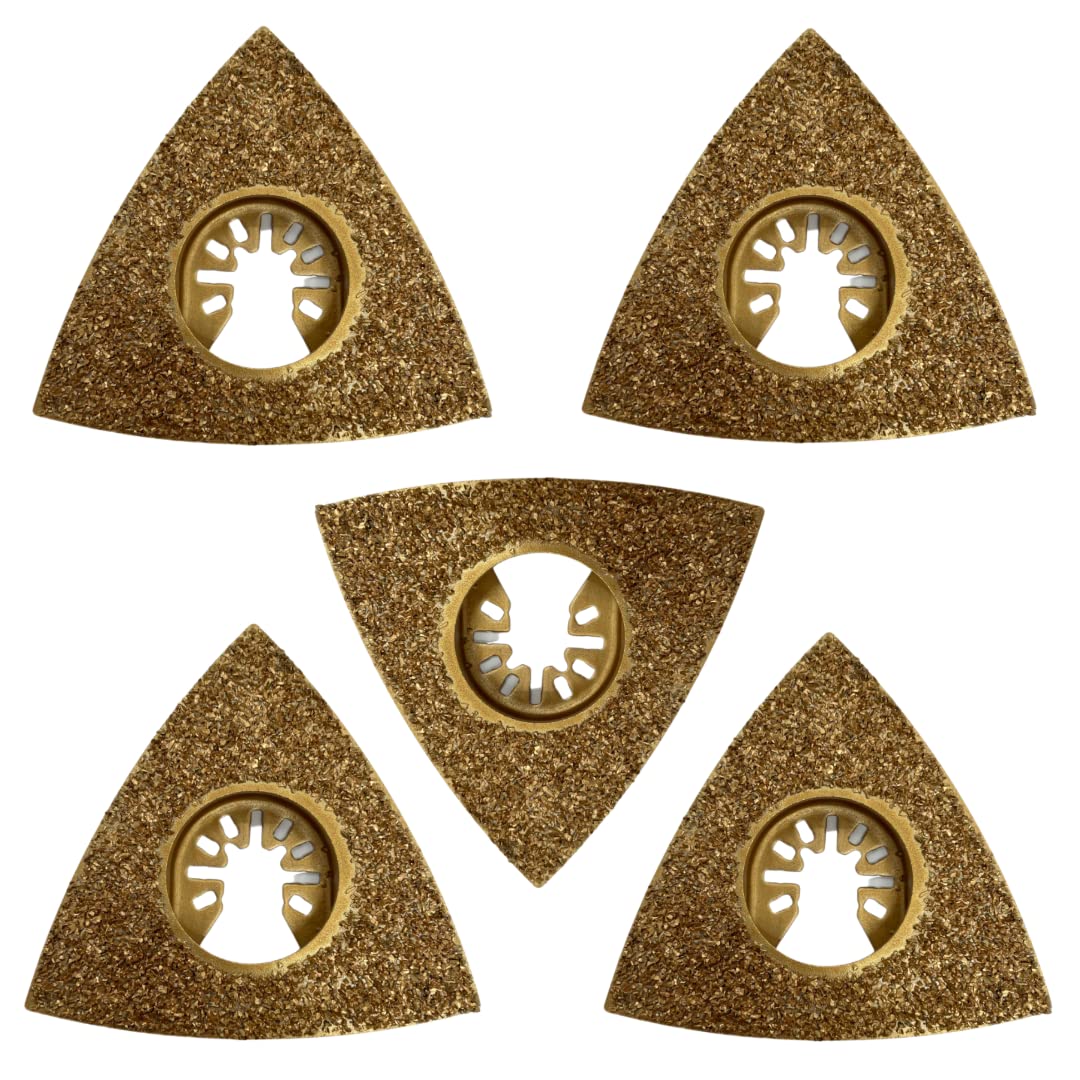 5 Pack - 78mm Carbide Rasp Multi Tool Blades Cutter Saw Set Compatible with Dremel Fein Multimaster Makita Etc Oscillating