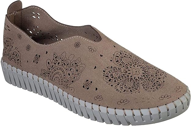 Amazon.com | Skechers Sepulveda BLVD My Map Womens Slip On Sneakers Taupe 7.5 | Fashion Sneakers