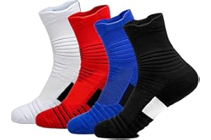 Yoknatt Elite Basketball Socks Compression Cushion Thick Cycling Socks Athletic Crew Socks for Men Women Boys