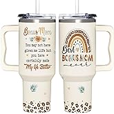 Bonus Mom Gifts - Stepmom Gift - Gifts For Step Mother - Bonus Mom Mothers Day, Christmas, Birthday Gift Ideas - Bonus Mother Cup Tumbler 40 Oz with Handle