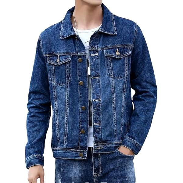 Dvbfufv Autumn Men's Denim Jackets Casual Street Outerwear