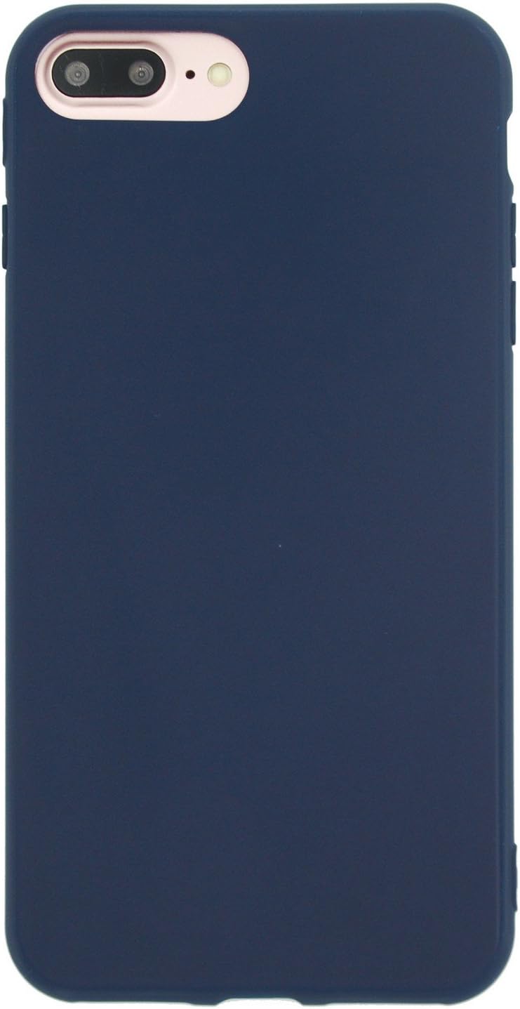 Danbey Matte Case for iPhone 8 Plus, for iPhone 7 Plus, 5.5 inches, Matte Surface Slim Cover, Skin Feeling, 1.5mm Thick Flexible TPU, Charming Solid Color - Navy Blue