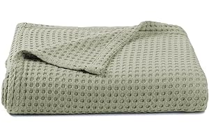 Kloovete 36” X 40” Inches Cooling Baby Waffle Weave Blanket, Ultra-Soft Lightweight Receiving Blanket for Newborn, Breathable Comfortable Baby Swaddle Blanket for Boys and Girls(Sage)