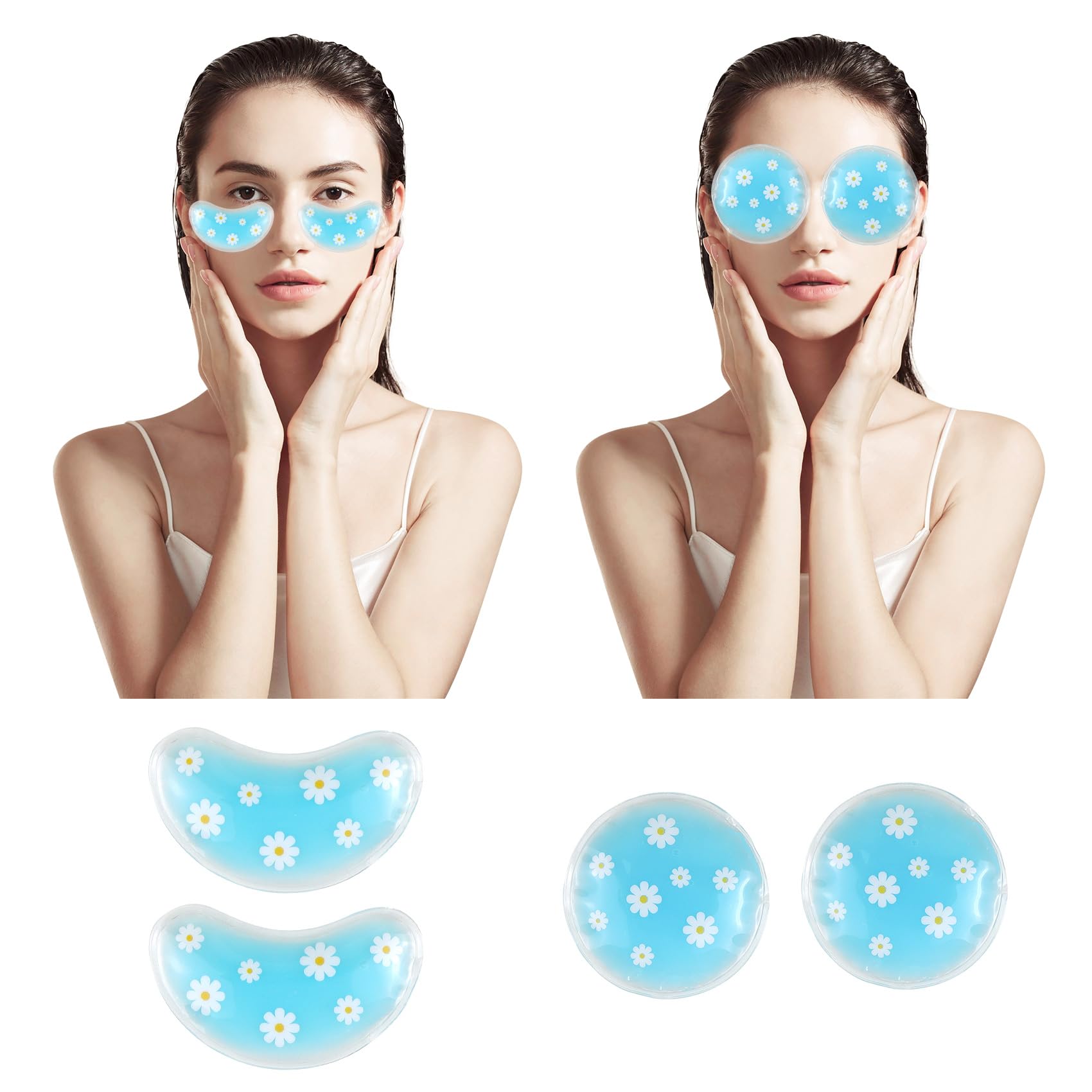 Gel Ice Pack Reusable Cooling Eye Pads and Under Patches,Eye Hot Cold Treatment for Redness,Pain Relief Relax