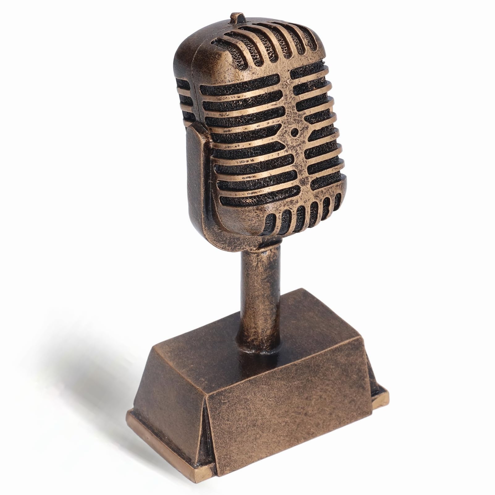 Natudeco Award Trophy Music Microphone Ornament Synthetic Resin Decorative Microphone Tabletop Ornament for Home Singing Competition