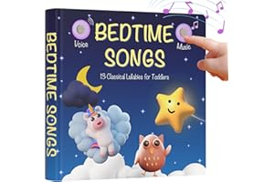 LEARNING BUGS Bedtime Songs – 13 Timeless Lullabies for Little Ones, Musical Books for Toddlers, 28-Button Music Book, Musical Toys for Toddlers 1-3