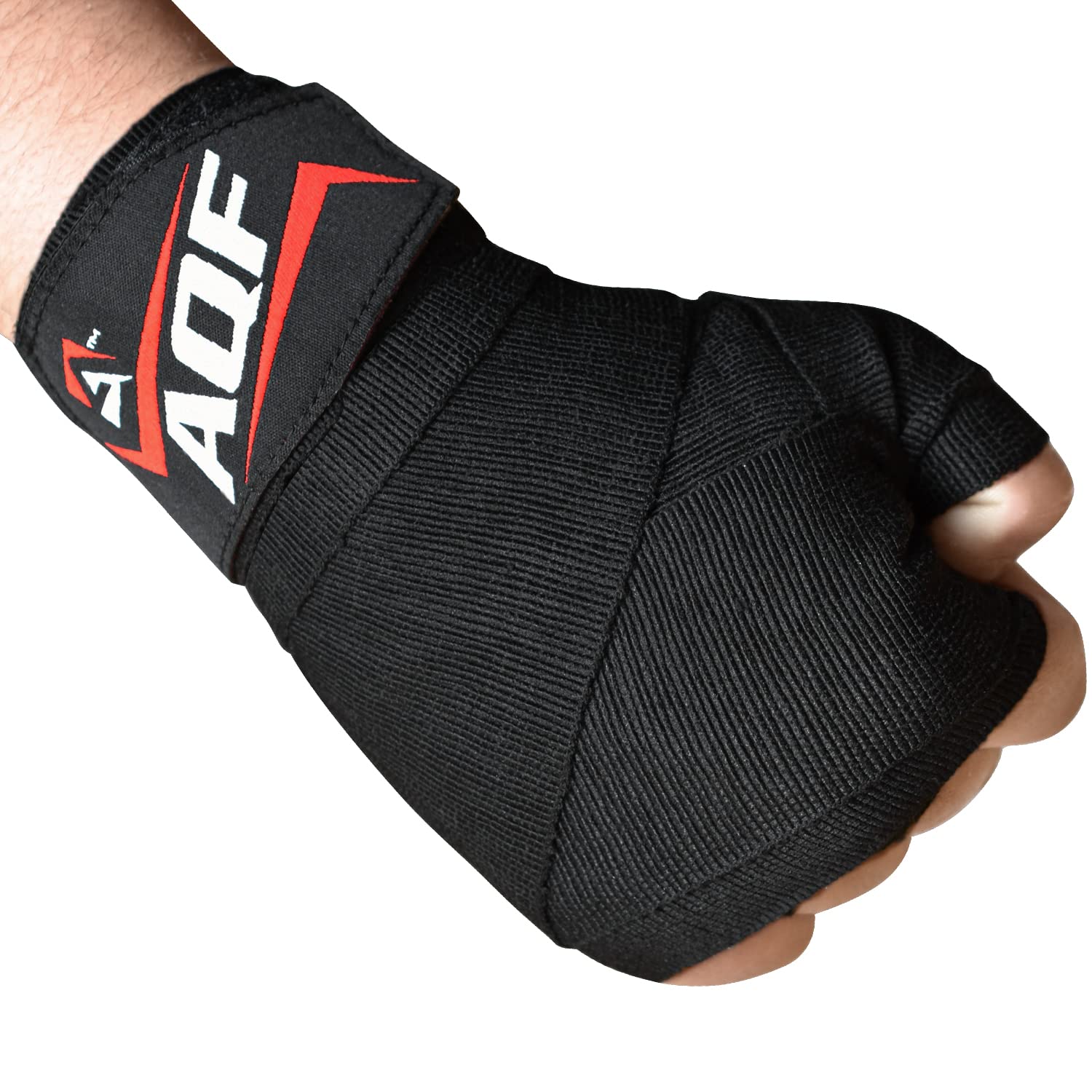 AQF Boxing Wraps Inner Gloves - 4m Elasticated Thumb Loop Punching Hand Wraps - Muay Thai Hand Training Protection Mitts for Boxing, MMA Kickboxing Martial Arts, Sports - Men & Women