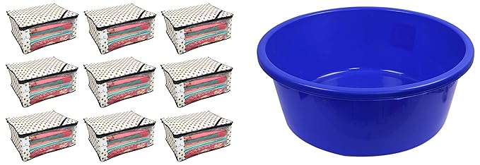 Kuber Industries Polka Dots Designer Saree Cover/Regular Cloth Bag/Wardrobe Organiser