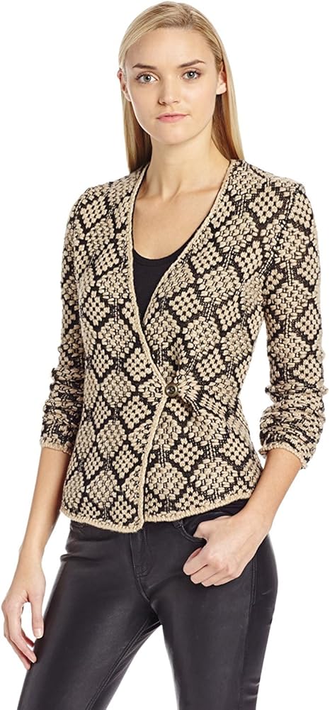 Lucky Brand Women's Treviso Sweater Blazer, Gold Multi, Large at Amazon Womenâs Clothing store 