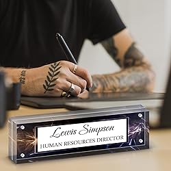 HETOOSHI Name Plate for Desk, Desk Double sided
