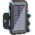 Saraupup Solar Charger Power Bank, 38800mAh Portable Charger Fast Charger Dual USB Port Built-in Led Flashlight and Compass for All Cell Phone and Electronic Devices