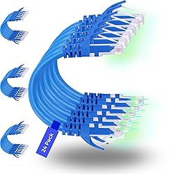 Rapink Patch Cables Cat6 0.5ft (24 Pack), Ethernet