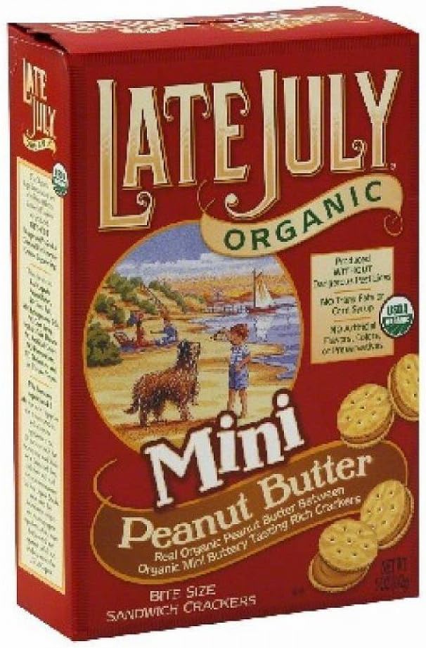 Late July Mini Peanut Butter Sandwich Crackers, 5-ounce Boxes (Pack of 12)
