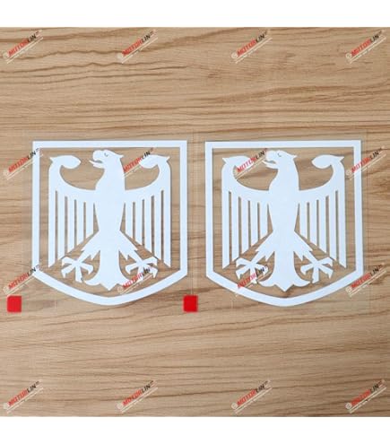 2 Pack 6" German Flag Eagle Decal Stickers - Glossy Vinyl For Cars, Windows, Laptops