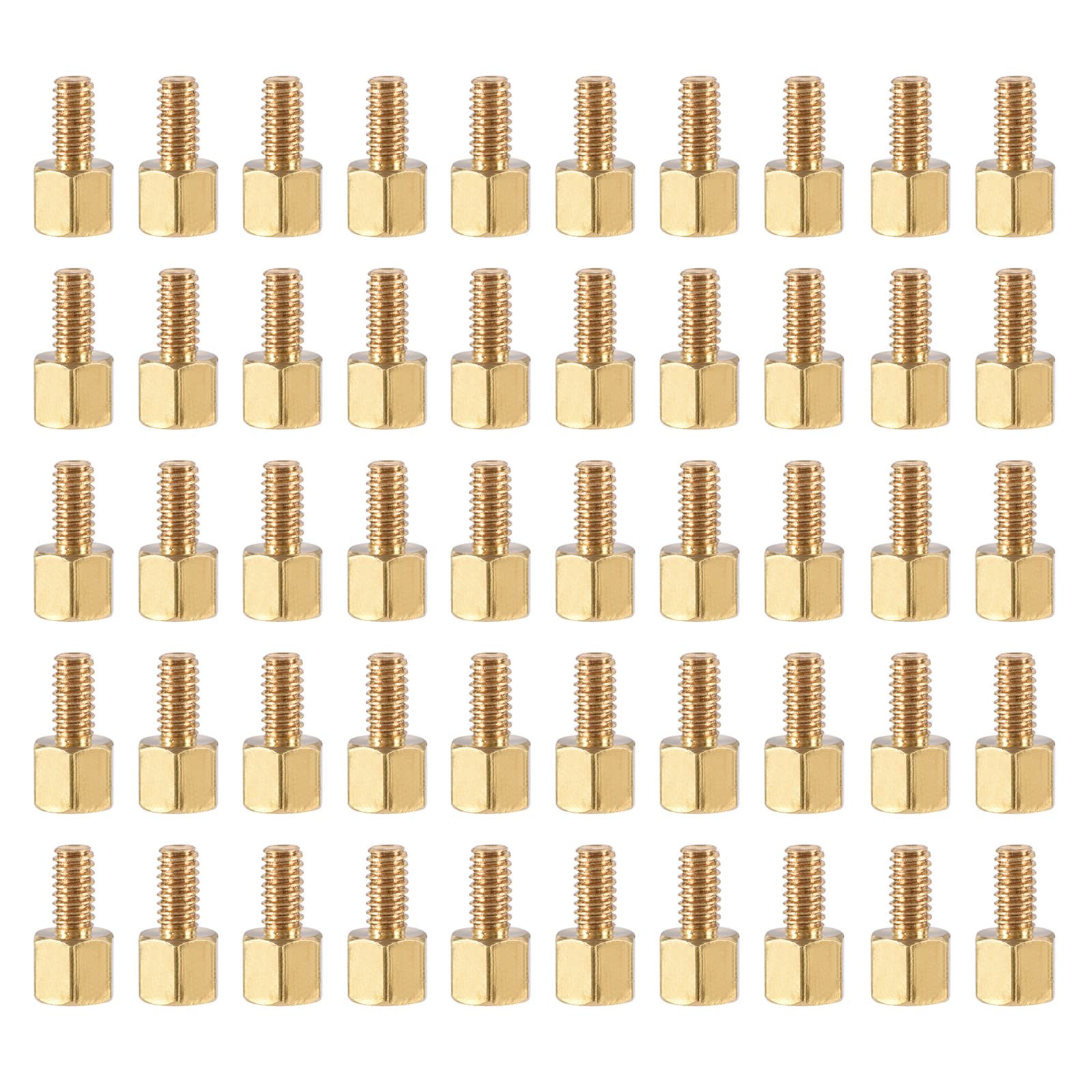 YOKIVE 100 Pcs M2.5 Standoff Screws, Brass Hex PCB Standoffs, Keep Height Consistent, Great for Motherboard (Gold Tone, 4mm+5mm)