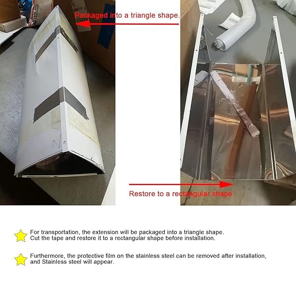 STAINLESS STEEL CHIMNEY EXTENSION FOR RANGE HOOD COVER WALL-MOUNT STYLE (SILVER) ADJUSTABLE VENT EXTENDER CEILING DUCT RETRACTABLE 31.5 INCH ~63″