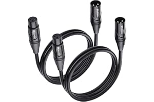 Cable Matters 2-Pack, Gold Plated XLR Male to Female Microphone Cable 3 Feet