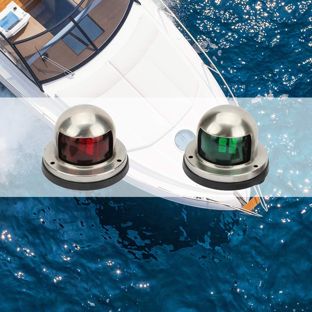 Senzeal One Pair LED Bow Navigation Lights Boat Yacht Light DC 12V Sailing Signal Lights for Boat (Red and Green)