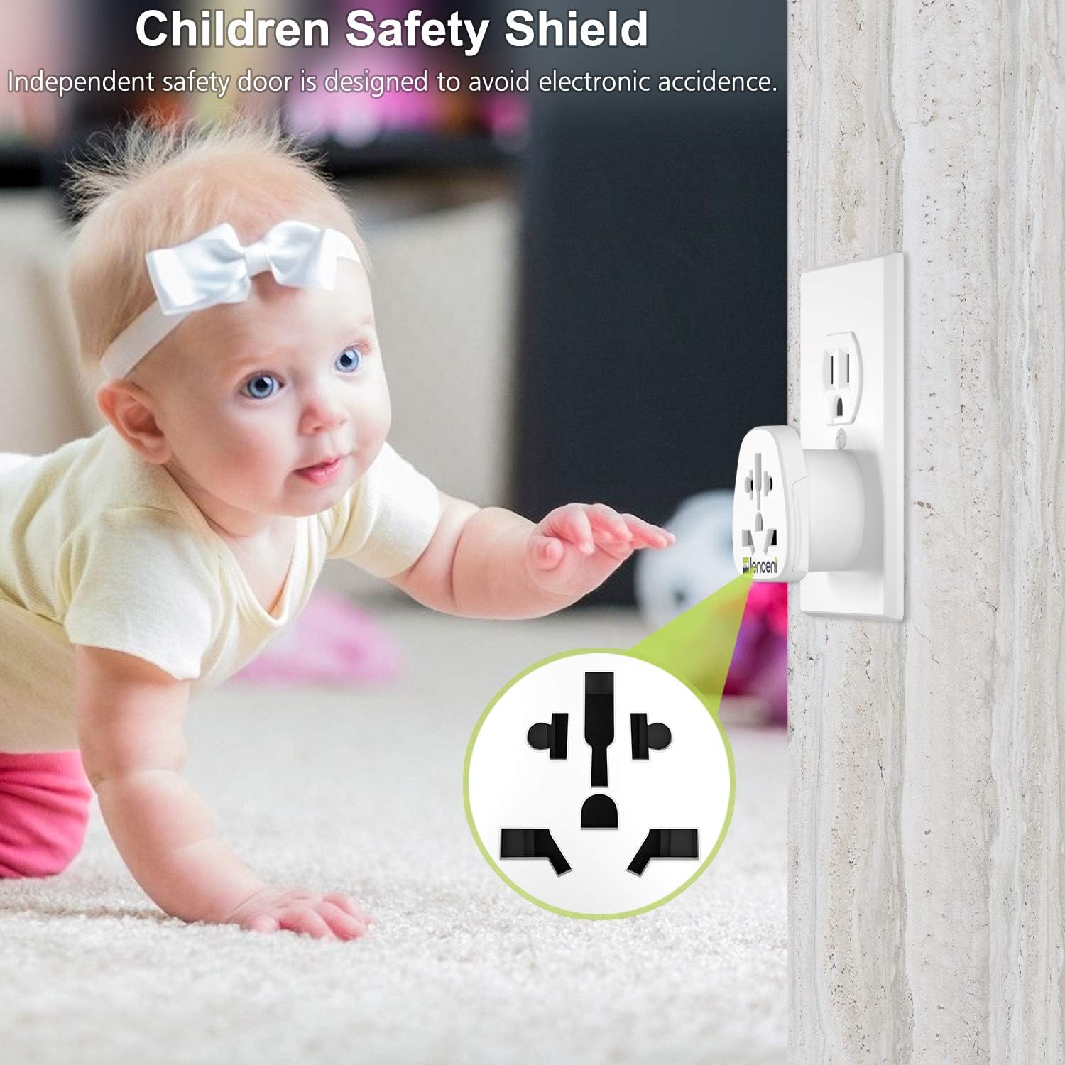 World to US Plug Adapter, [2 Packs] LENCENT European EU Europe / UK / Australia / China / Italy to USA American Outlet Power Adaptor Travel Plug Converter: Electronics