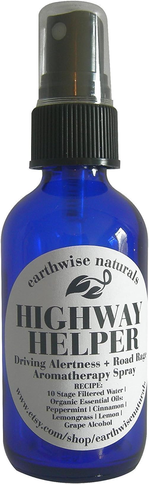 HIGHWAY HELPER (Tm) - Driving Alertness + Road Rage Organic Aromatherapy Car Spray