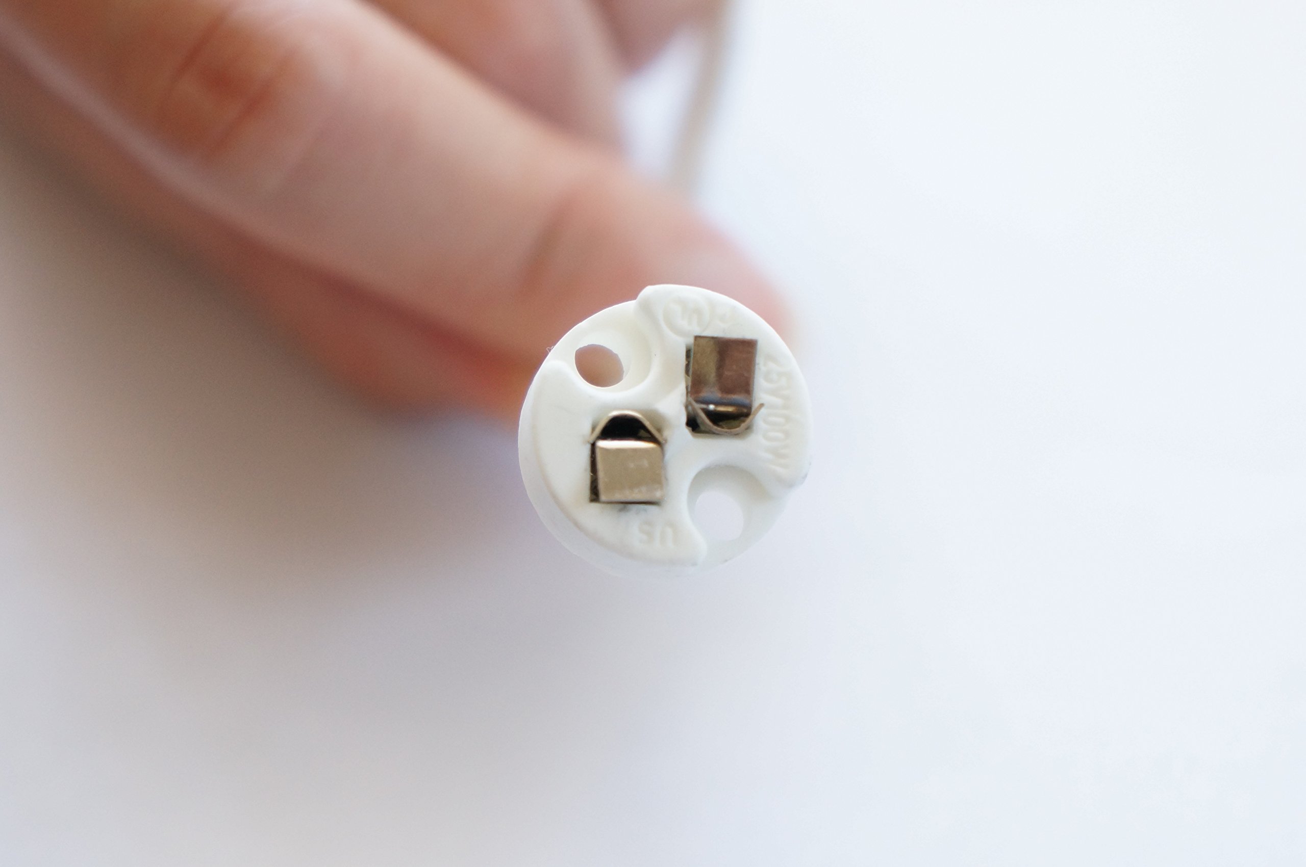 (Pack of 10) Mini BiPin Socket Holder up to 100 Watts Ceramic Body for