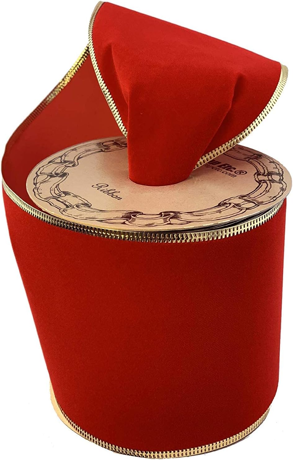 Bows & Ribbons - Gold Edge Red Velvet Ribbon - 4