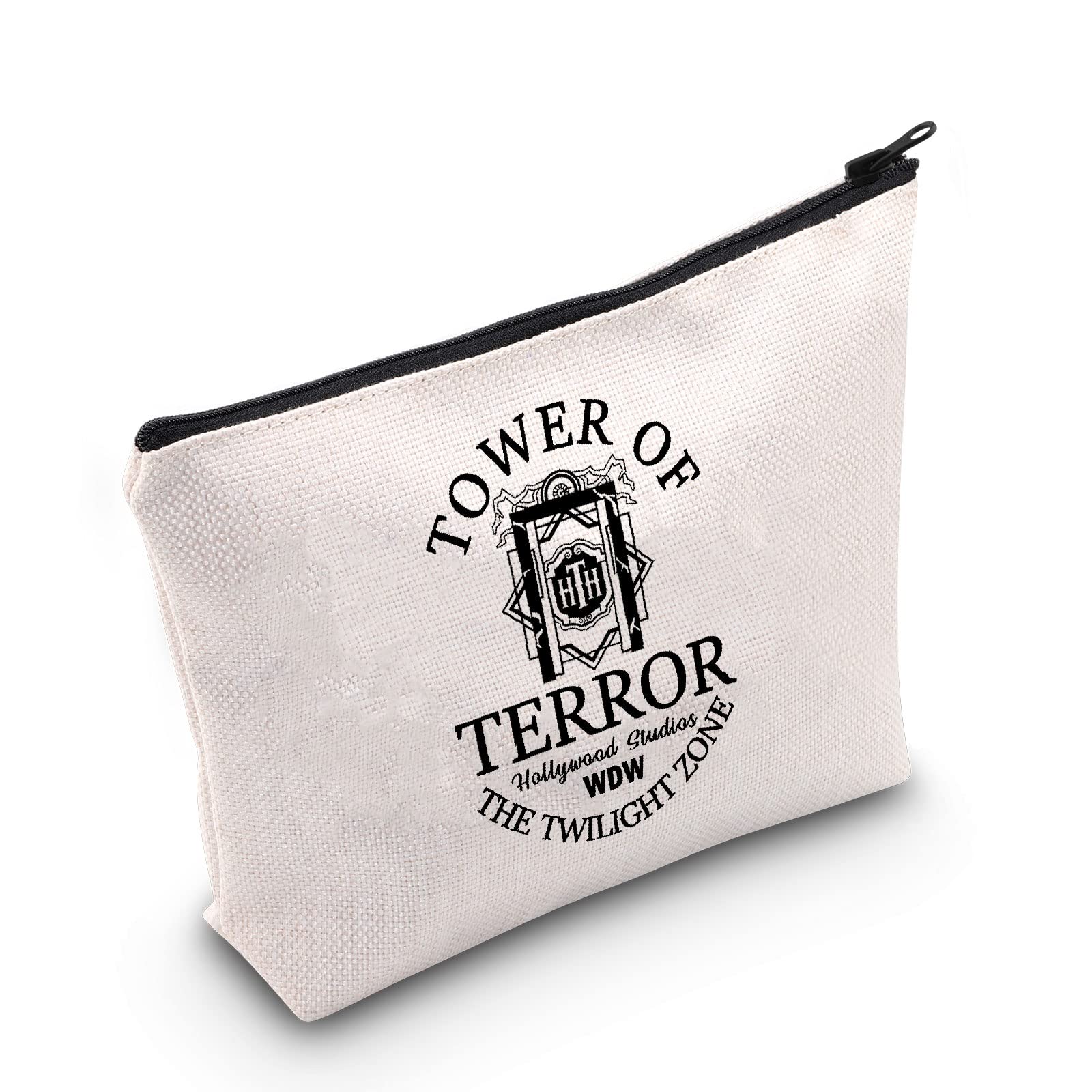 Tower Hotel Inspired Zipper Pouch Makeup Bag for Fan Halloween Party Gift (Tower of Terror UK)