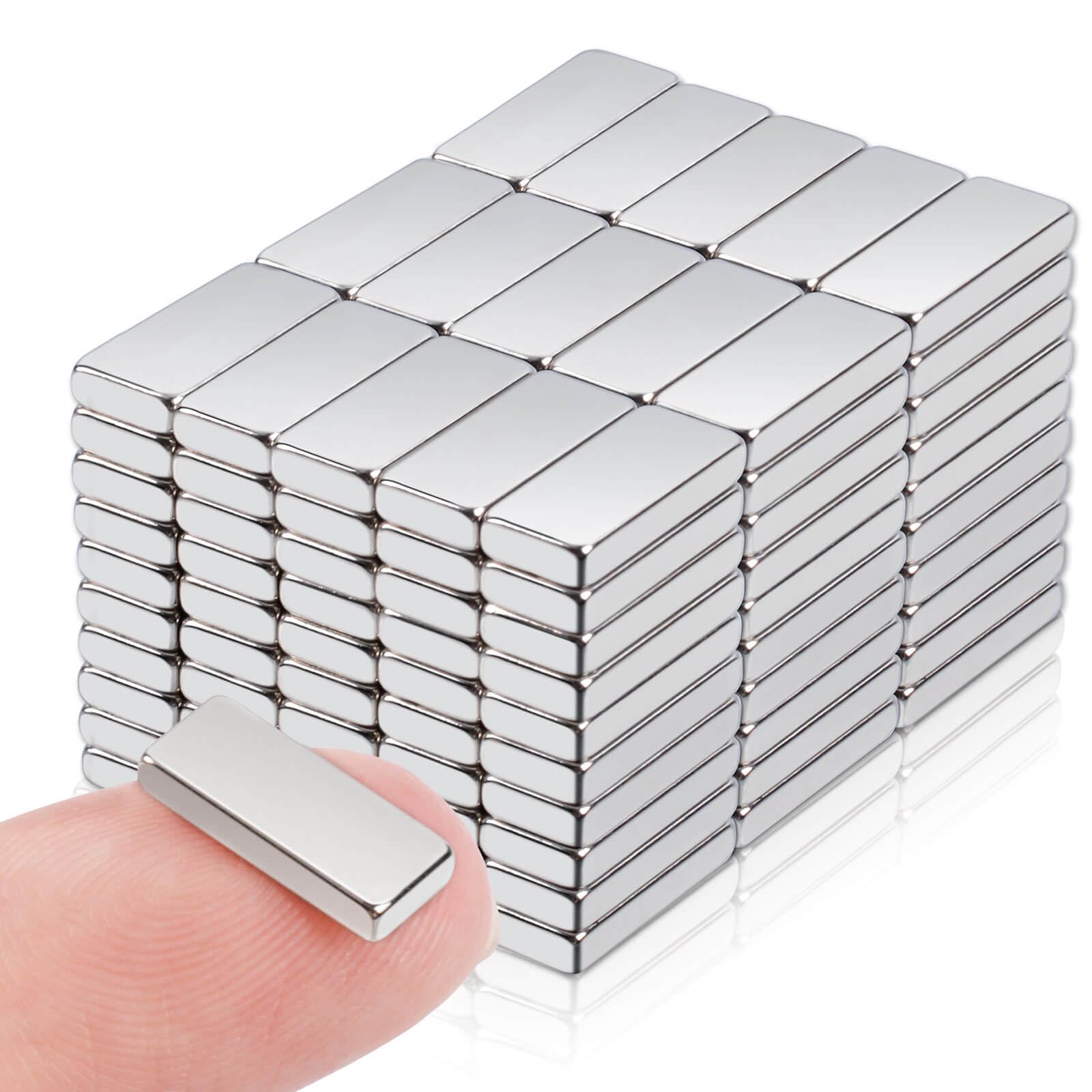 120pcs Fridge Magnets, Small Rectangle Magnets for Whiteboard, Muti-Use Neodymium Bar Magnets for Crafts, Small Whiteboard Magnets Strong Magnetic Strips for Fridge, Refrigerator, DIY, Office