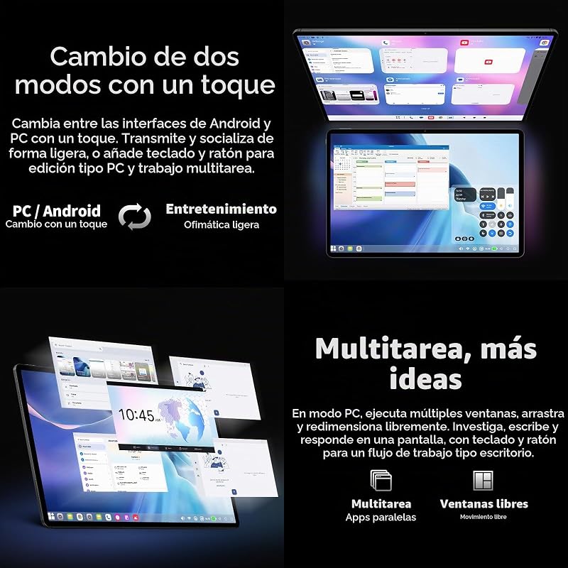 Tablet T70PRO 14" 2.2K Gaming Tablet Android 16, G100 2.2GHz Octa-Core, 10000mAh/18W, Modo PC, 48GB RAM+128GB (TF 8TB), 4G LTE Dual SIM 5G WiFi, Widevine L1/GPS/13MP/Gemini AI Tablet com Caneta