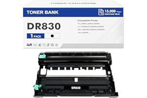 TONER BANK DR-830 DR830 Drum Unit Black 1-Pack Compatible Replacement for Brother DR830 DR 830 DR-830 for HL-L2400D L2405W L2460DW L2460DWXL L2865DW L2480DW DCP-L2640DW MFC-L2807DW L2820DW L2820DWXL Printer