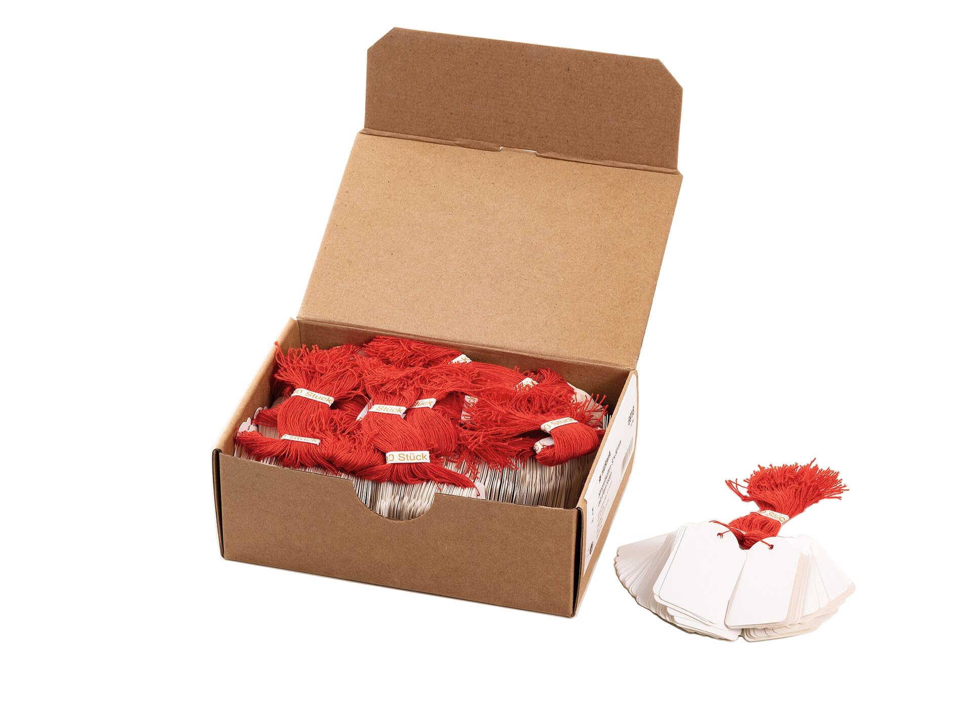 HERMA Hanging Tags with Red Thread, 1000 Pieces, 32 x 50 mm, Thread Length approx. 8 cm, Large Cardboard Price Tags, Marking Labels, Writable Tags, White โ image 1