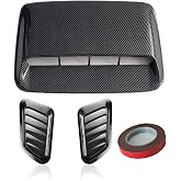 Car Hood Air Flow Vent Decorative Kit Modification Hood Scoop with Side Vents 3pcs (Carbon pattern)