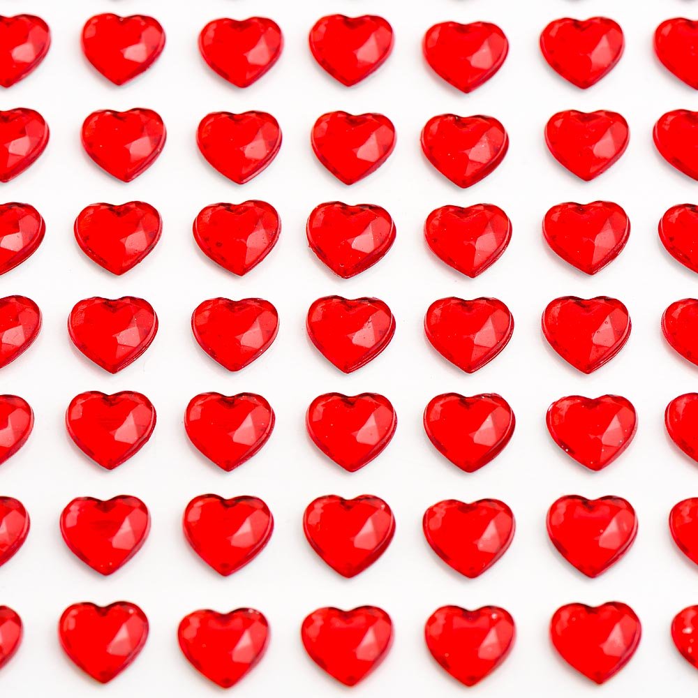Italian Options - 6mm Red Heart Self Adhesive Stick on Gems (100 pcs) โ image 1