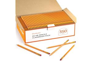 Shuttle Art Wood-Cased #2 HB Pencils, 350 Pack Sharpened Yellow Pencils with Erasers, Bulk Pack Graphite Pencils for School a