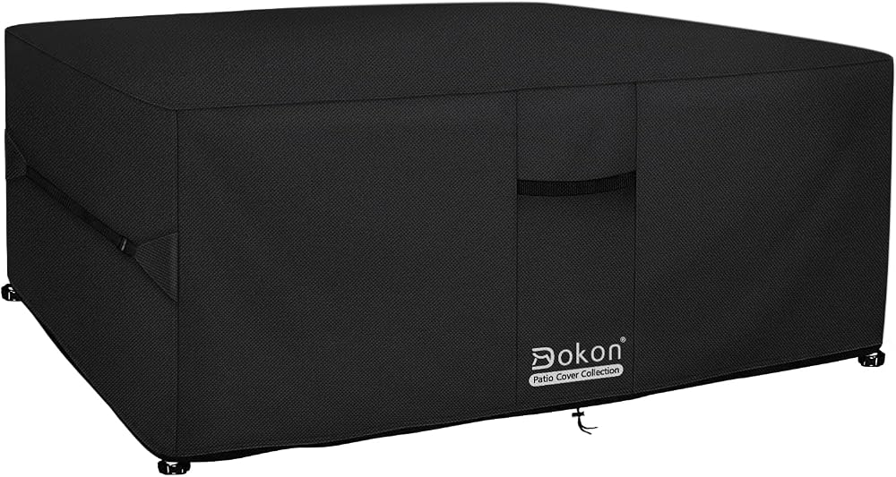 Dokon Square Garden Furniture Cover 300x300x90cm Black Waterproof