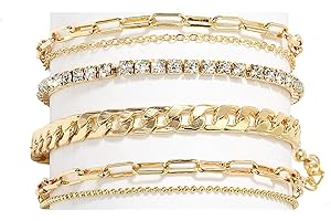 Nanafast 4-6PCS Ankle Bracelets Set for Women Gold Boho Beach Anklet Chain Adjustable Foot Jewelry for Girls Extremely Simple Style