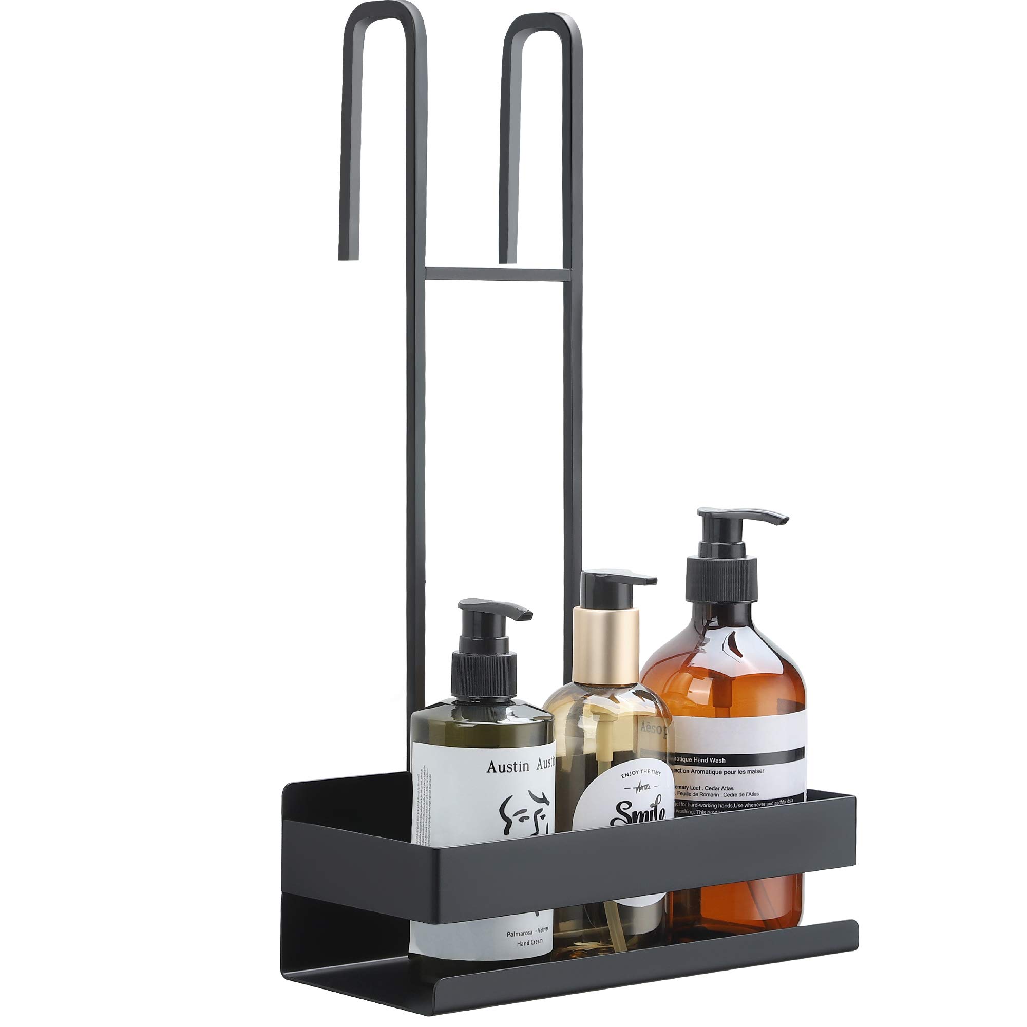 RUICER Shower Caddy Hanging - Over Door Shower Shelf Organizer Rustproof Shower Basket Stainless Steel (Black)