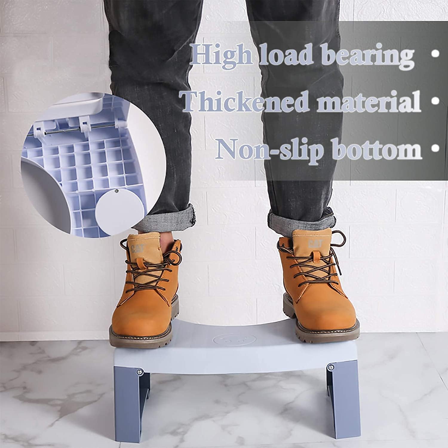 Toilet Stool, Poop Stool Adult,Creative Toilet seat Footstool, Squatting Stool, Foldable Design for Poop Stool, Washable, Replaceable Spice Box Fit for All Toilets, 7inch,(Blue): Home & Kitchen
