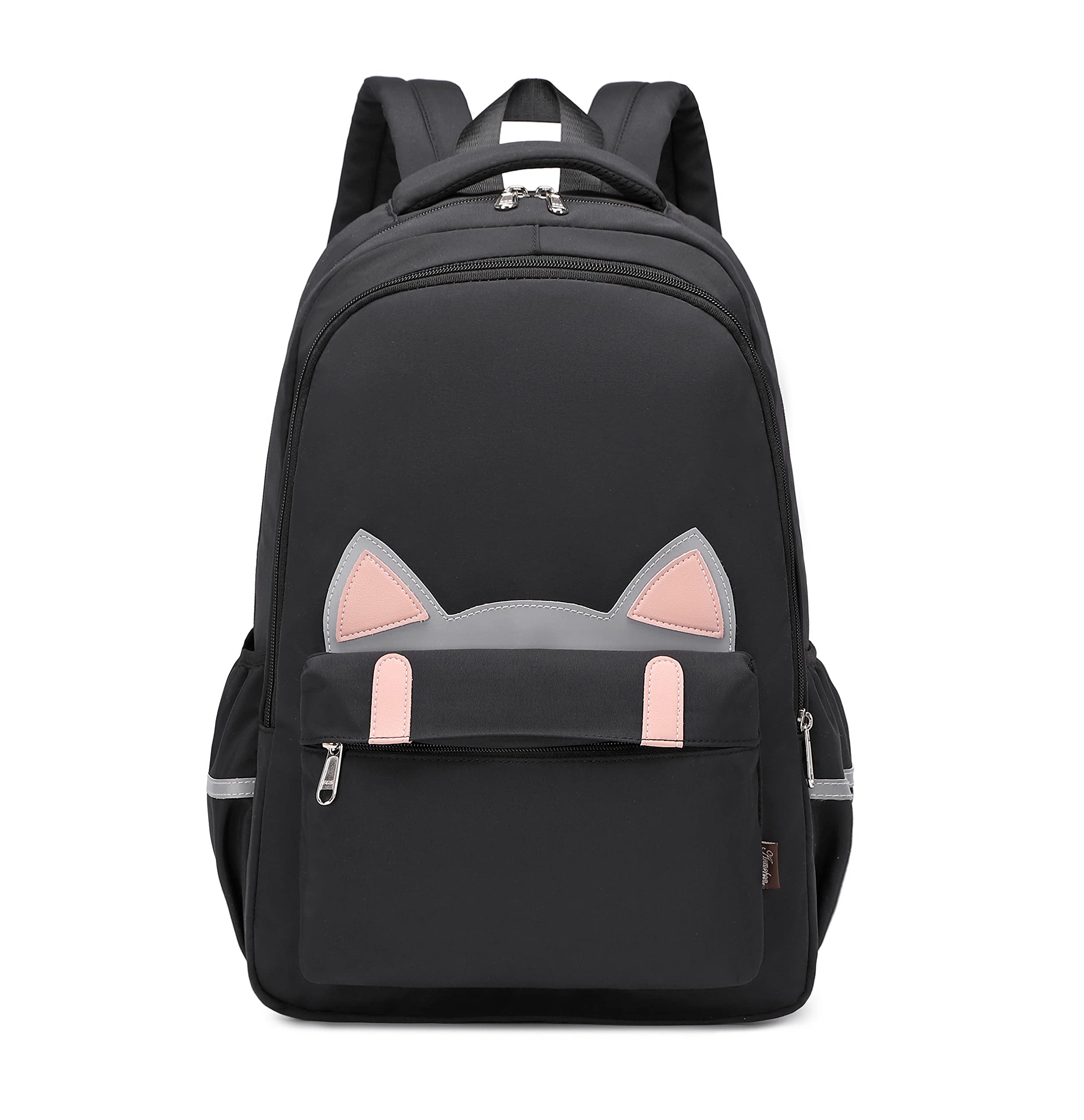 Acmebon Women Casual Cat Backpack Purse Cute School Bookbag for Teen Girl Black