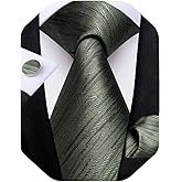 DiBanGu Mens Solid Color Tie and Pocket Square Set Woven Silk Plain Necktie & Handkerchief for Men Wedding Party Formal