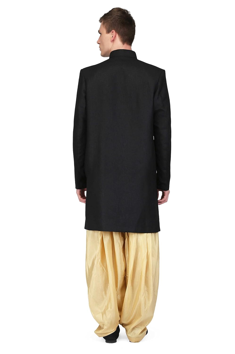 pret a porter sherwani stiched band gala jacket with salwar
