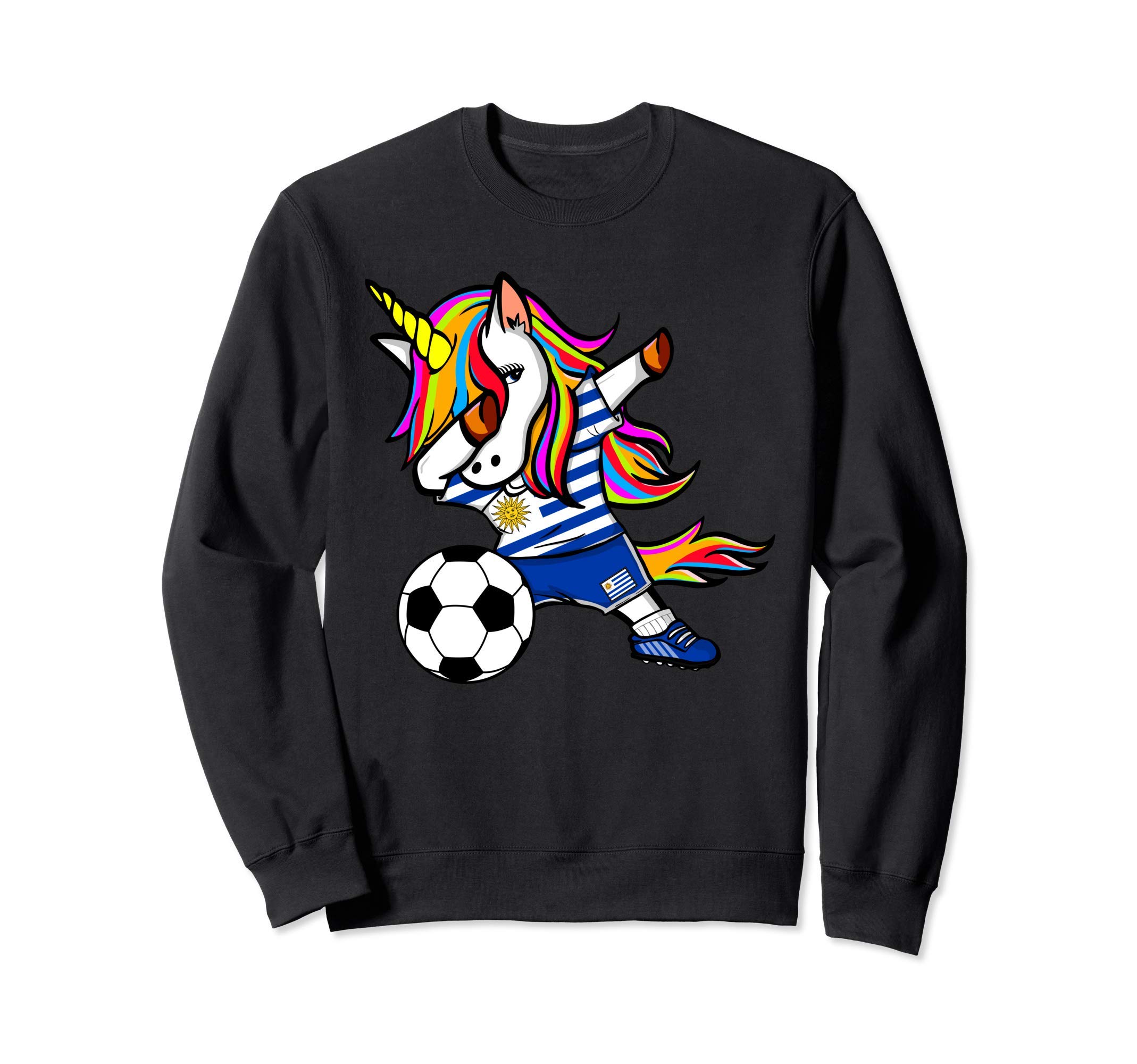 Dabbing Unicorn Uruguay Football - Uruguayan Flag Soccer Sweatshirt