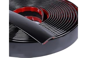 SBWLKJ 12FT Black Automotive Trim Molding 1-9/16"(40mm) Wide Car Side Body Trim Self Adhesive UV-Protected Scratch-Proof for Motor/Truck/RV Exterior and Interior Door Window Bumper