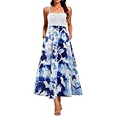 BeryLove Women Summer Floral Maxi Dress Casual Spaghetti Strap Beach Sun Dresses