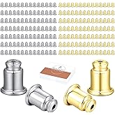BEADNOVA Safety Backs for Earrings Secure Earring Backs Replacements Hypoallergenic Pierced Ear Stud Stoppers for Studs Lock Earstud Backings for Posts (200pcs, Silver and Gold)