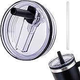 Replacement Lid for Stanley 40 oz and 64 oz Tumbler.Leakproof Flip Straw Lid Fit Stanley Cup Quencher H2.0 40 oz/64 oz and ProTour 40oz/64oz Tumbler.(Black,1-Pack)